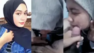Hijaber Cantik Sepong Kontol Sampai Crot di Muka Basah